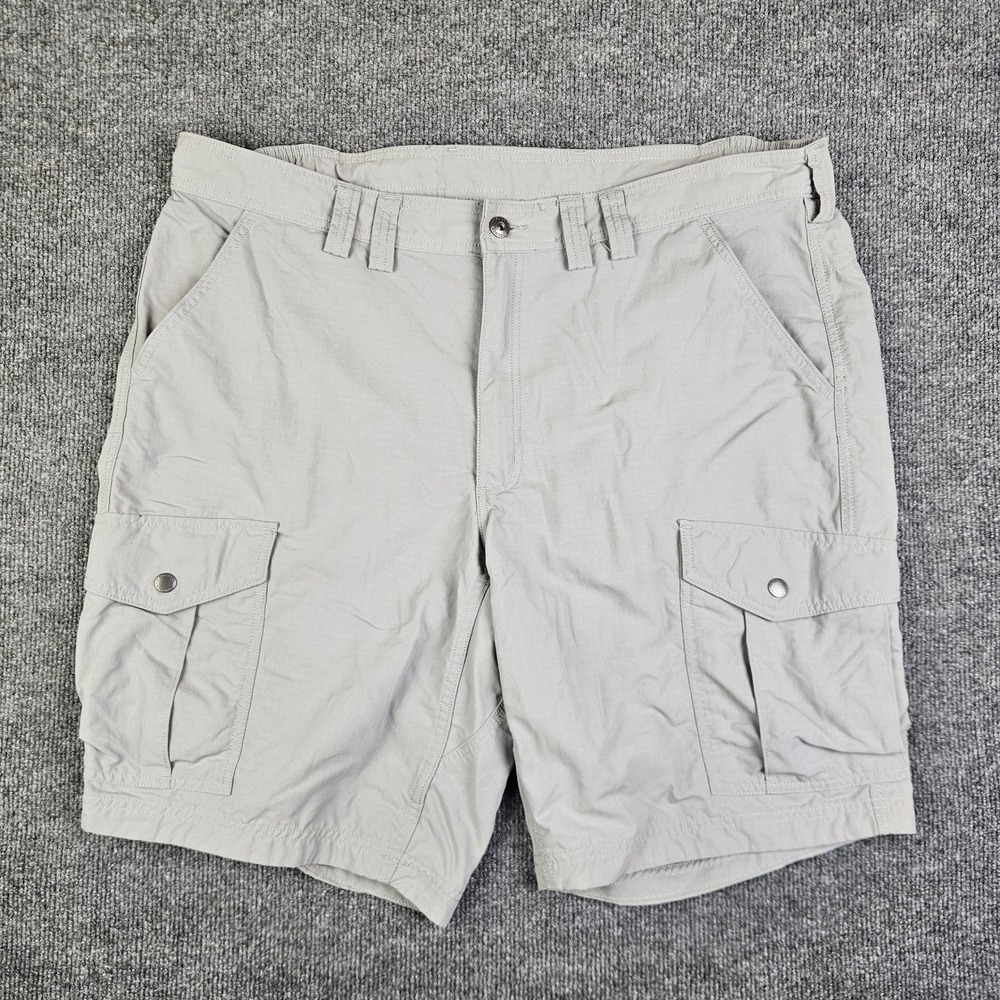 Duluth Trading Armachillo Cooling Cargo Shorts Men 40 Relaxed Fit 11" Gray Nylon
